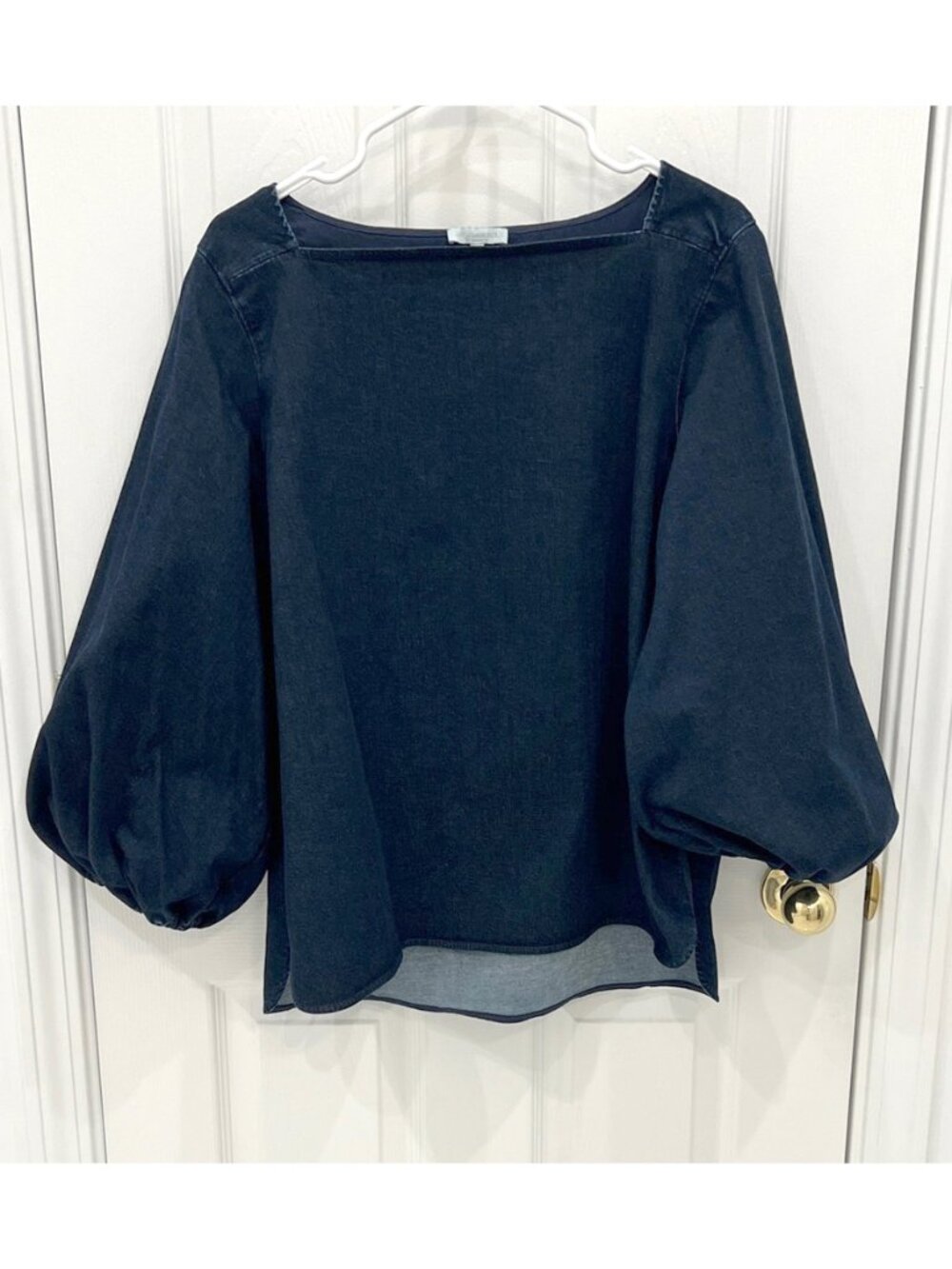 Ann Mashburn Denim Faye Pant and Balloon Sleeve top Co-ord - Picture 2 of 8